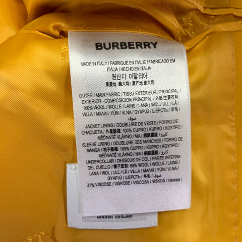 BURBERRY SS23 Size 36 Yellow Wool Double Breasted Suit
