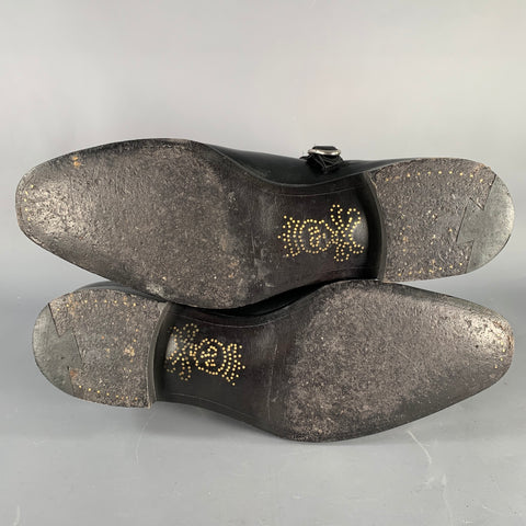 BARKER BLACK Size 10.5 Lavenum Black Leather Buckle Boots