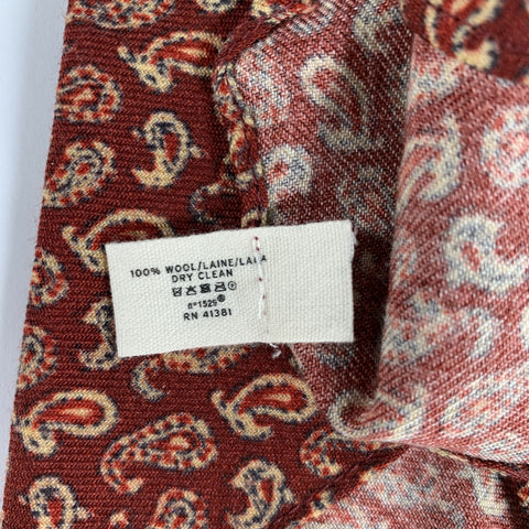 RRL by RALPH LAUREN Burgundy Tan & blue Geometric Wool Tie