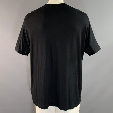 GUCCI Size One Size Black Studded Silk Crew Neck T  Shirt