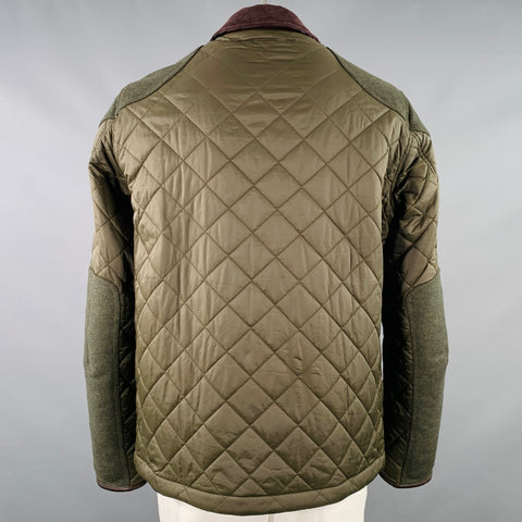 BARBOUR Size XL Green Olive Polyamide Quilted Jacket