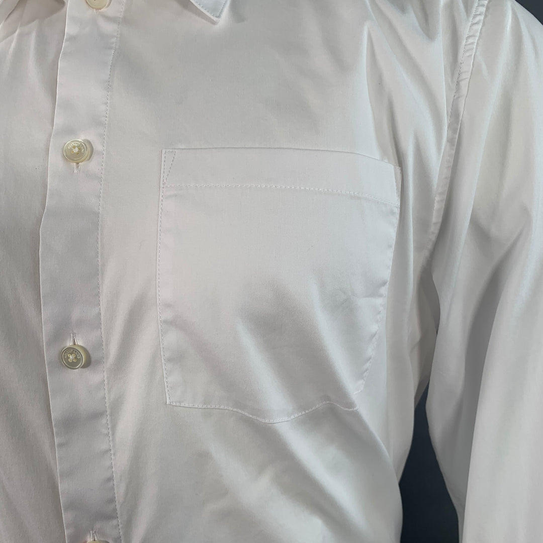 HELMUT LANG Size M White Cotton Blend Button Up Long Sleeve Shirt