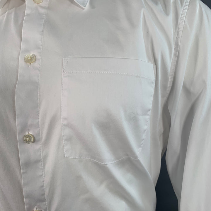 HELMUT LANG Size M White Cotton Blend Button Up Long Sleeve Shirt