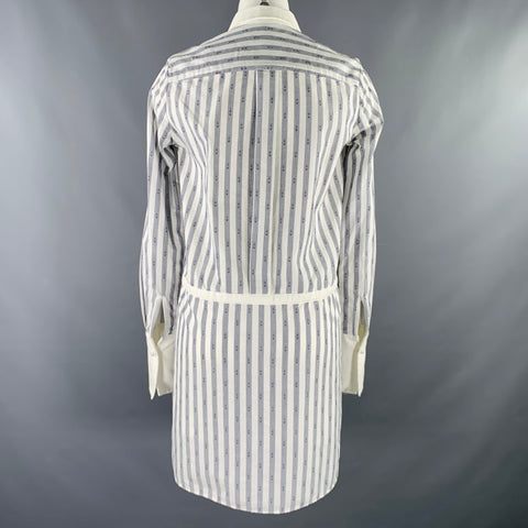 MAISON KITSUNE SS15 Size S White Grey Cotton Nautical Shirt Dress