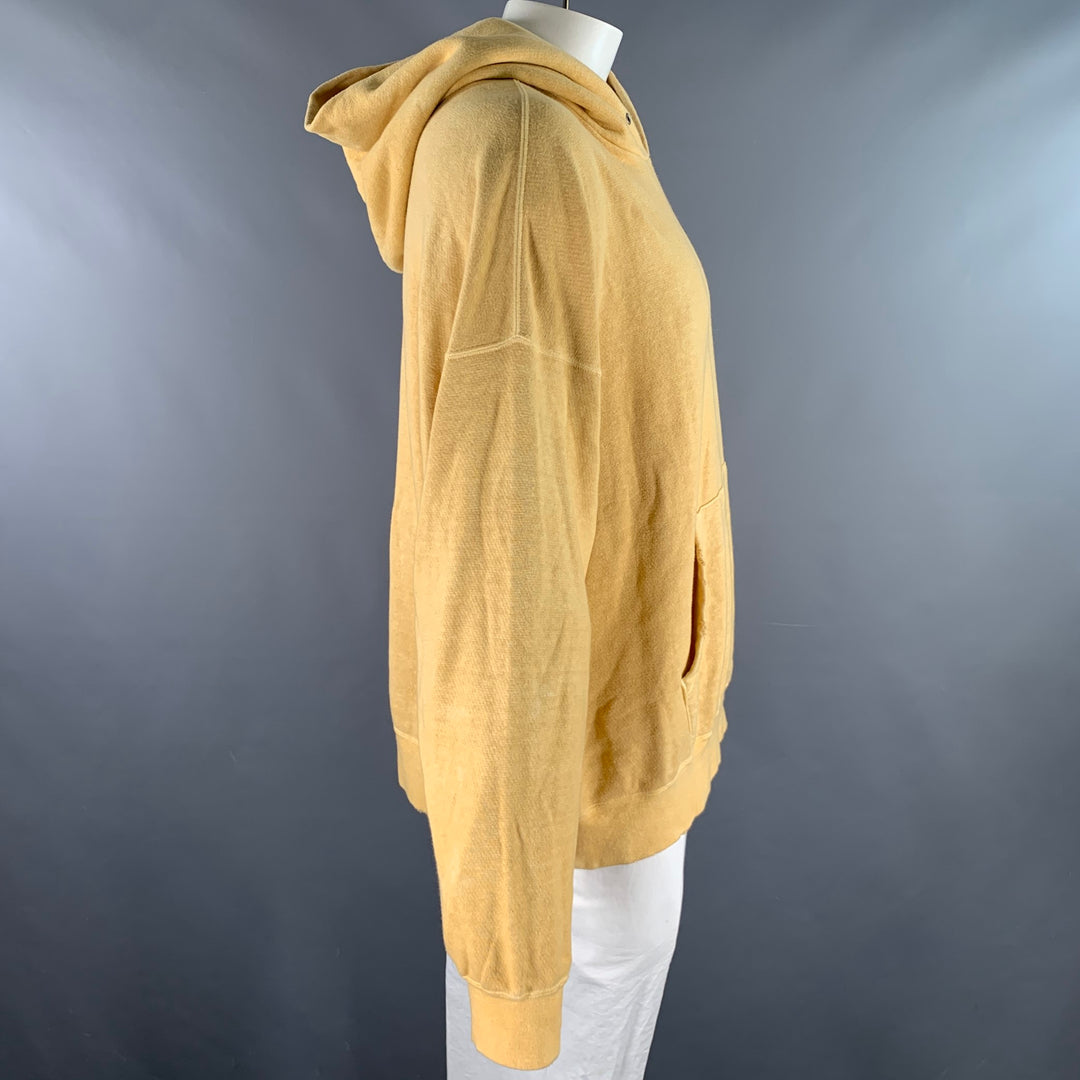 VISVIM Size L Yellow Mustard Dyed Cotton Hooded Sweatshirt