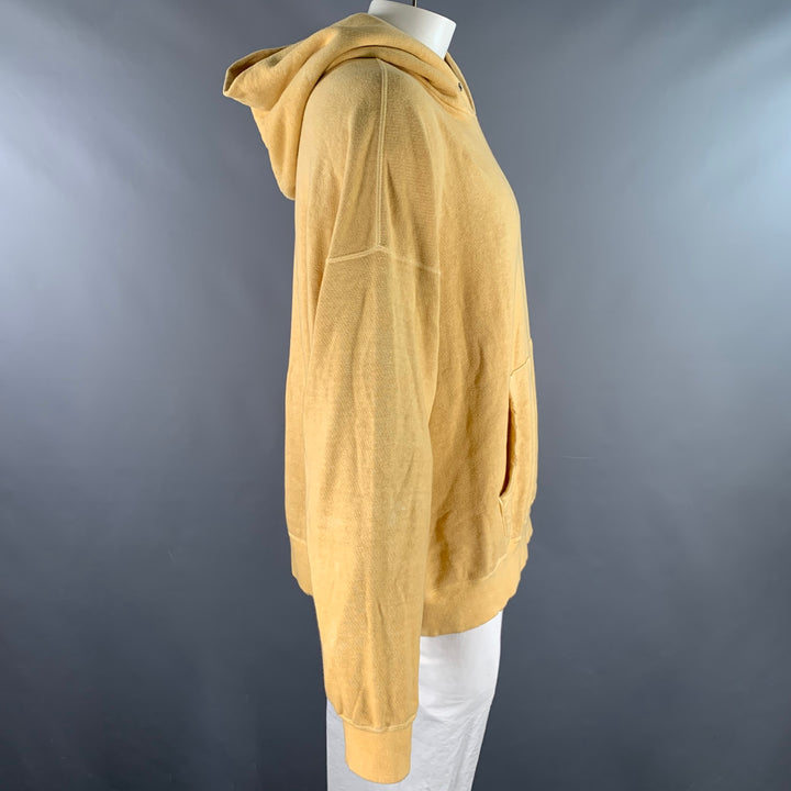 VISVIM Size L Yellow Mustard Dyed Cotton Hooded Sweatshirt