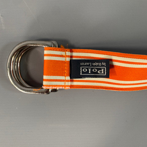 POLO Size 42 Orange White Stripe Belt