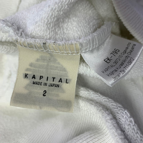 KAPITAL Size S White Yellow Cartoon Cotton Crew Neck Sweatshirt