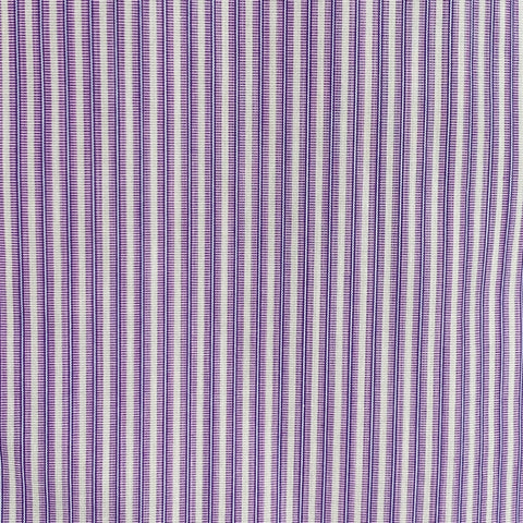CHARVET Size L White Lavender Stripe Cotton Curved Cutaway Long Sleeve Shirt