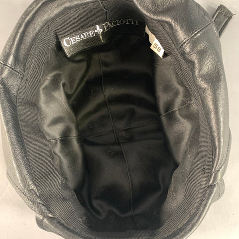 CESARE PACIOTTI Size 7 1/4 Black Leather Hats