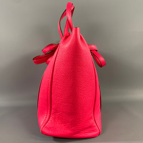 MARC JACOBS Pink Fuchsia Pebble Grain Leather Tote Bag