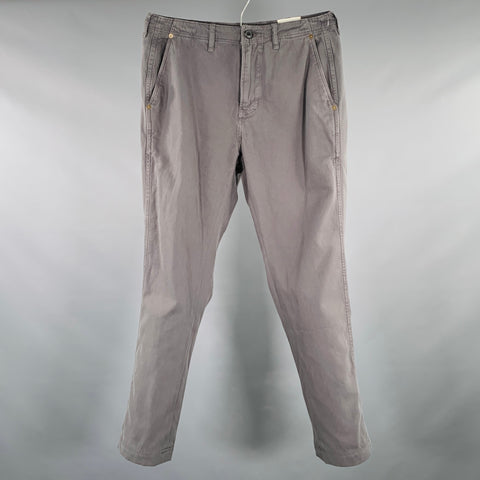 Pantalon décontracté BILLY REID en coton gris à devant plat, taille 29