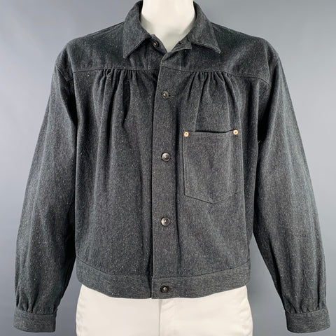 NEEDLES Size L Indigo Heather Cotton Patch Pocket Jacket