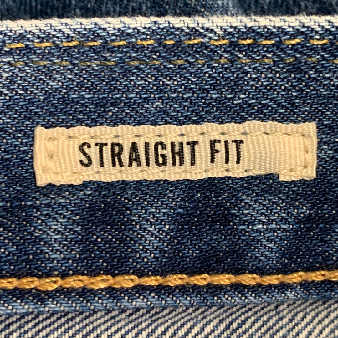TODD SNYDER Size 32 Blue Cotton Straight Selvedge Denim Button Fly Jeans