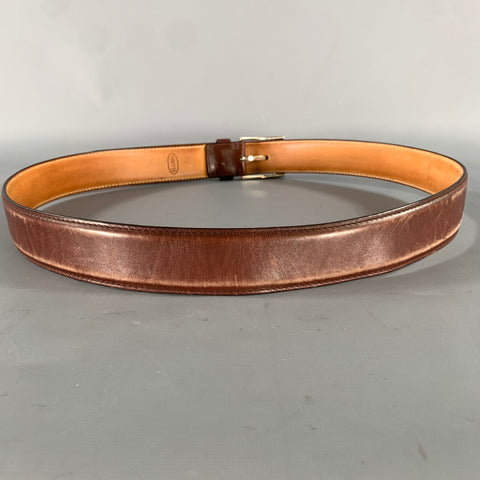 SUTOR MANTELLASSI Size 38 Brown Distressed Leather Belt