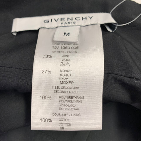 GIVENCHY Spring 2015 Size M Black White Stripe Wool Mohair Apron Skirt Kilt