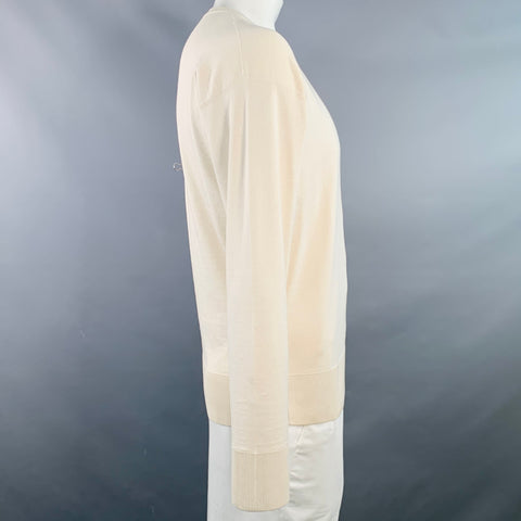 PIACENZA 1733 Size XXXL Cream Silk Cotton Crew Neck Pullover