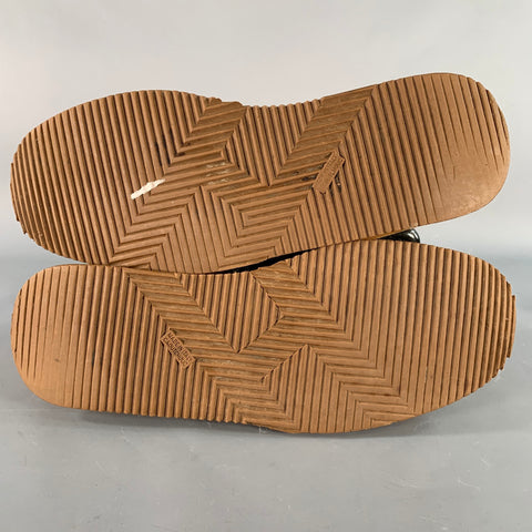 HERMES Size 10.5 Tan Nubuck Monogram Low Top Sneakers