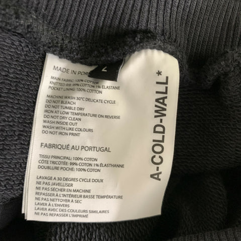 A-COLD-WALL Size M Black Solid Cotton Drawstring Shorts