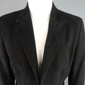 AKRIS Size 10 Black Suede & Wool Zip Off Sport Coat Jacket AKRIS