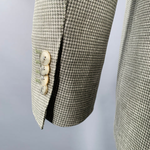 SUITSUPPLY Size 38 Grey Charcoal Houndstooth Wool Notch Lapel Suit