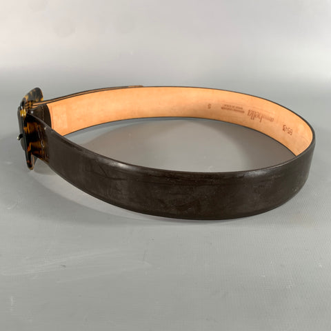 ANNA BELLA Brown Tan Tortoise Leather Belt