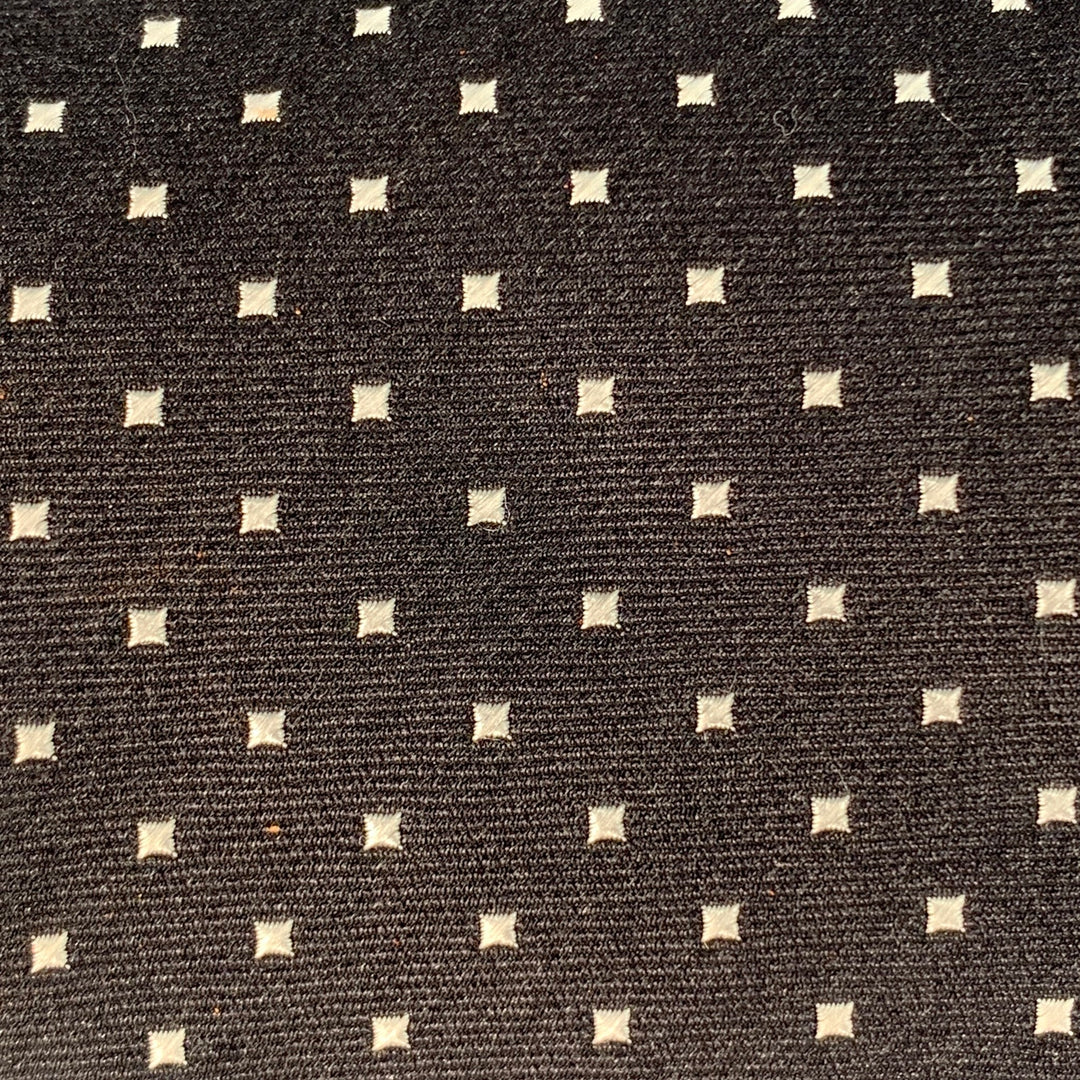ERMENEGILDO ZEGNA Black White Dots Silk Skinny Tie
