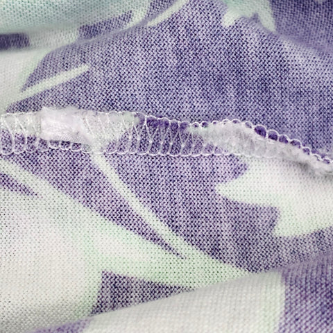 VALENTINO Size M White Purple Green Abstract Floral Print Cotton Buttoned Polo