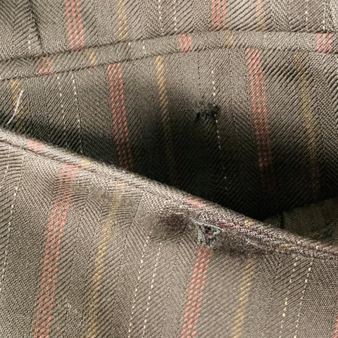DOLCE & GABBANA Size 34 Black Burgundy Stripe Wool Flat Front Dress Pants