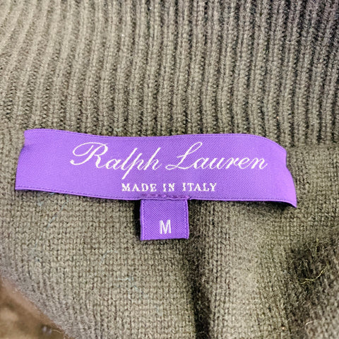 RALPH LAUREN COLLECTION Size M Green Olive Suede Cashmere Blend Mixed Materials Jacket