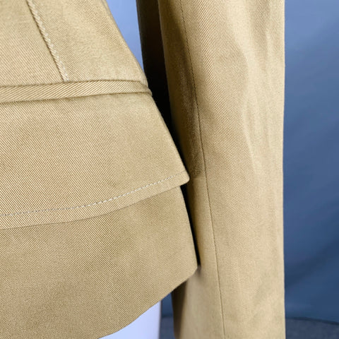 DOLCE & GABBANA Size 6 Khaki Cotton Twill Fitted Button Up Jacket Blazer