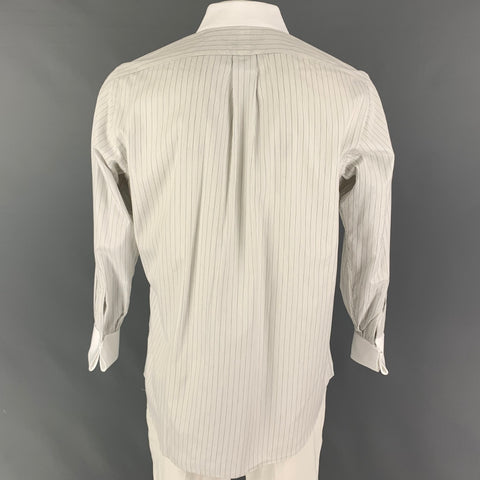 POLO by RALPH LAUREN Size M White Black Stripe Cotton Long Sleeve Shirt