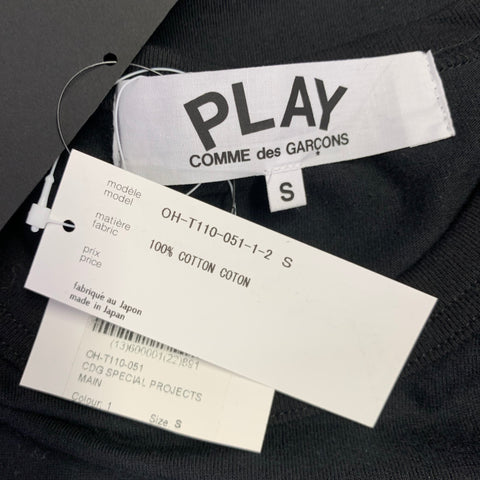 COMME des GARCONS PLAY Size S Black Cotton Oversized T-shirt