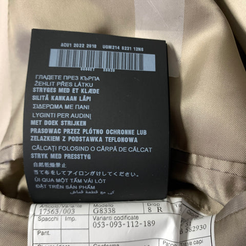 PRADA Chest Size 42 Khaki Cotton  Polyester Notch Lapel 36 29 Suit