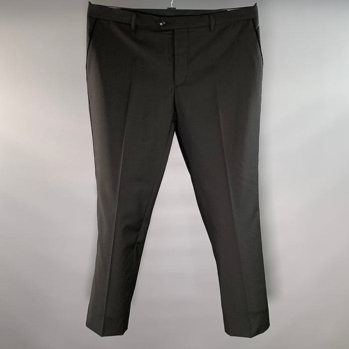 ETRO Size 38 Black Wool Zip Fly Dress Pants