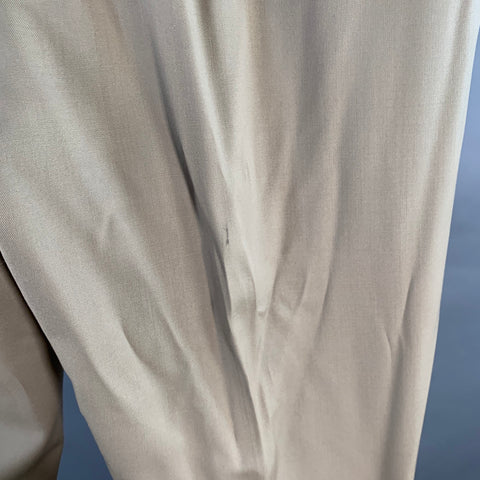 ISAIA Size 36 Beige Twill Wool Flat Front Zip Fly Casual Pants