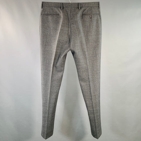 CALVIN KLEIN 205W39NYC Size 36 Grey Blue Grid Wool Flat Front Zip Fly Dress Pants