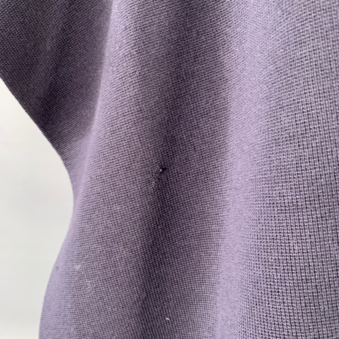 ALAIA Navy Brown Reversible Wool Knit Snap Capelet Scarf Shawl