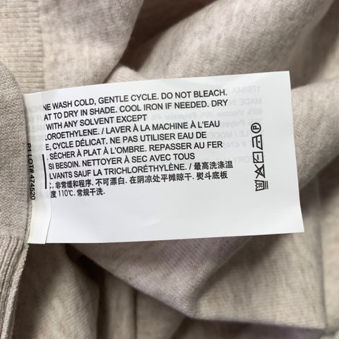 THEORY Size S Cream Grey Heather Viscose Blend Spread Collar Polo