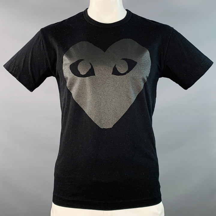 COMME des GARCONS PLAY Size XL Black Heart Logo Cotton Crew Neck T-shirt