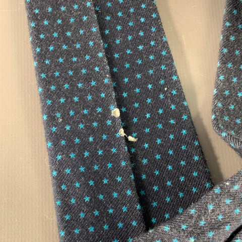 ADAM KIMMEL Navy Stars Cotton Skinny Tie