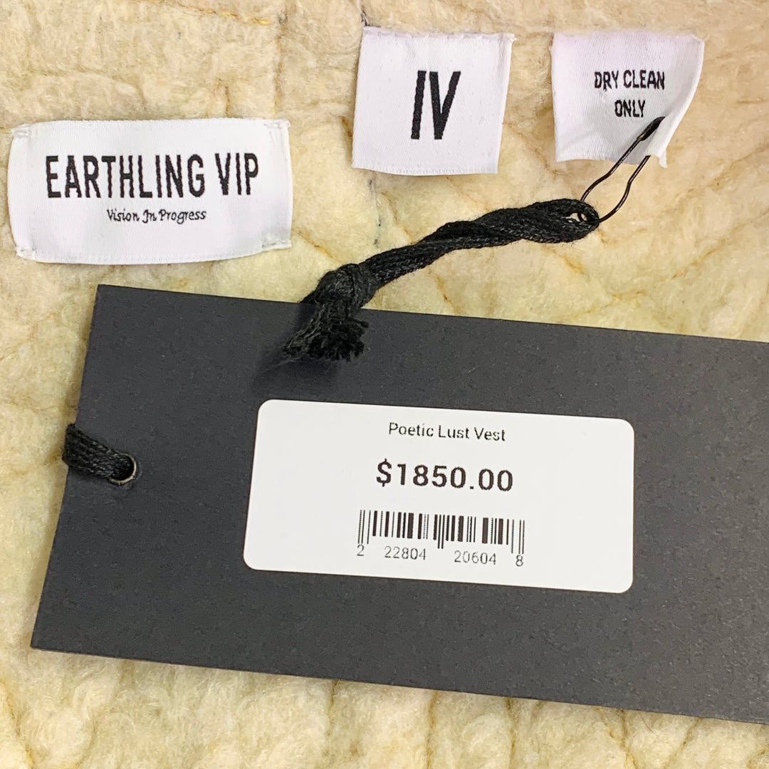 EARTHLING VIP Size XL Poetic Lust Blue Orange Yellow Lace Crochet Cotton Snaps Vest