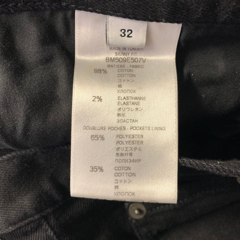 GIVENCHY Size 32 Black BM509E507V Solid Cotton Blend Low Rise Jeans