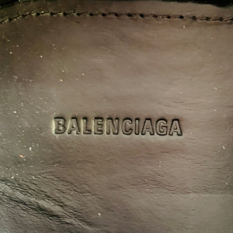 BALENCIAGA 2023 Size 6 Bulldozer Mini Black Leather Platform Lug Sole Ankle Boots