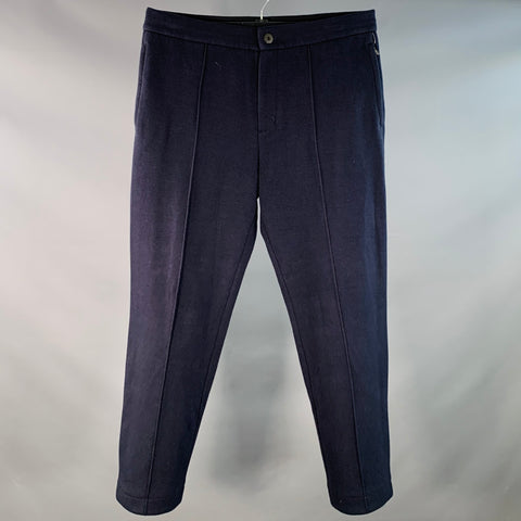 JAMES PERSE Size 34 Navy Cotton Blend Zip Pockets Tapered Casual Pants