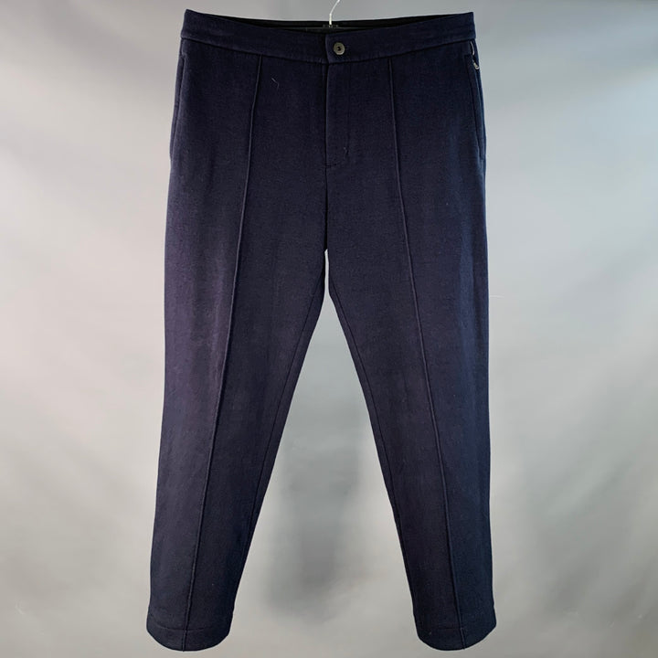 JAMES PERSE Size 34 Navy Cotton Blend Zip Pockets Tapered Casual Pants