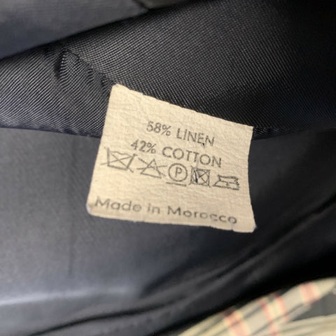 DRIES VAN NOTEN Chest Size 42 Grey Red Plaid Linen & Cotton Sport Coat