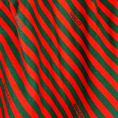 GUCCI Size M Red Green Stripe Polyester Cotton Joggers Casual Pants