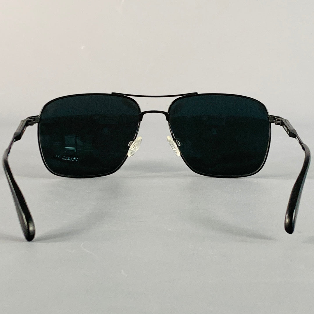OLIVER PEOPLES Linford Black Metal Pilot Sunglasses