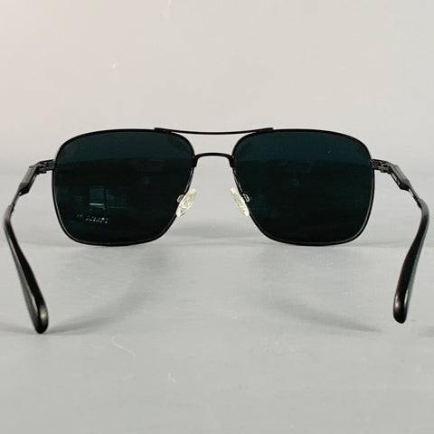OLIVER PEOPLES Linford Black Metal Pilot Sunglasses